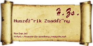 Huszárik Zsadány névjegykártya